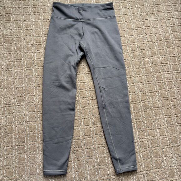 Athleta Fleece Lined Legging Women's Small Gray Cold Weather Winter Pull On - Picture 1 of 7